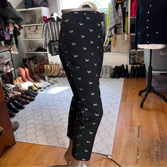 Ann Taylor LOFT Marisa Black Dachsund Straight Leg Dress Pants Sz 12P NWT - Picture 10 of 13